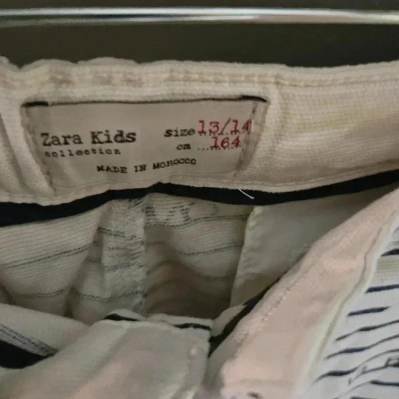 Zara Kids Collection "ONLY GOOD VIBES" STRIPED SHORTS Size 13-14 - Picture 3 of 6